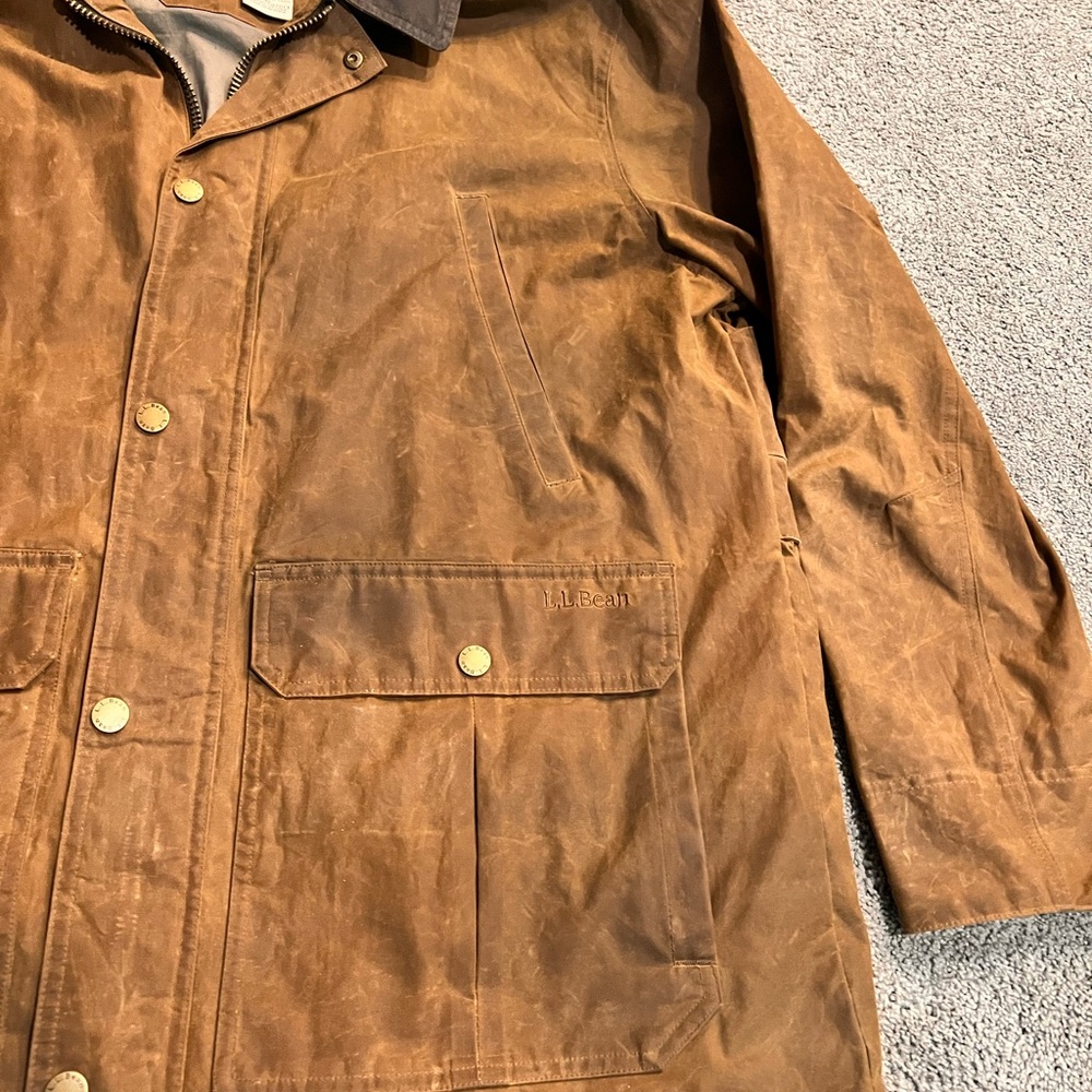 LL Bean Men's Double L Waxed-Cotton Upland Coat XL - Picture 5 of 10